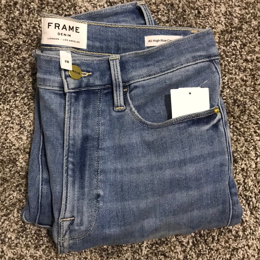 Frame Denim Jeans Ali High Rise Cigarette Riptide - Picture 7 of 8